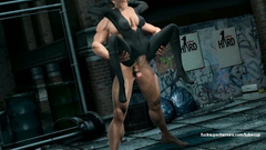 Logan planted on his big penis soft Cat-woman