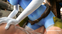 X-Man: Mystique in white stocking gets hardcore sex from brutal man