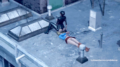 Supergirl sat their pussies on face of Catwoman