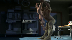 The Incredible 3D Hulk fucks his secretary in her mouth