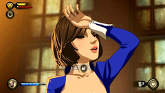 Sexy brunette Bioshok girl in black stocking sucks huge dick