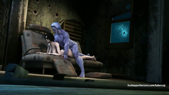 3D Beast fucked brunette in her wet pussy