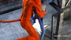 Daredevil fucks blue woman in her nasty ass