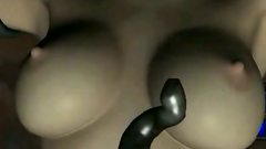 Disgusting 3d monsters and strange creatures inject sperm into a young girl