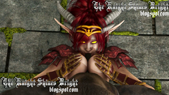 Busty night Elf redhead girl get fucking between her tits