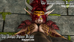 Busty night Elf redhead girl get fucking between her tits