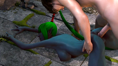 Dirty 3d org girl gets huge cock in anal hole