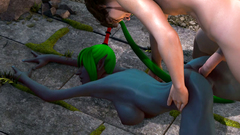 Dirty 3d org girl gets huge cock in anal hole