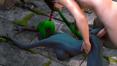 Dirty 3d org girl gets huge cock in anal hole