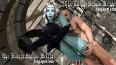 Bizarre Elf with blue skin and white hair gets smashed in her cunt