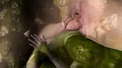 Disgusting lizard monster fucked pussy of helpless girl