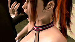 Black guy extremely fucks mouth and wet hole of redhead slut