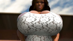 Very big cartoon black tits