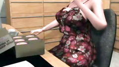 Redhead BBW woman in glasses swallows huge dick