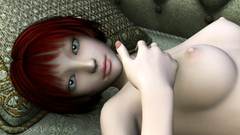 Horny redhead elf girl masturbates her sweet cunt