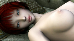 Horny redhead elf girl masturbates her sweet cunt