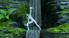 Sexy blonde Elf babe makes perfect blowjob in wood