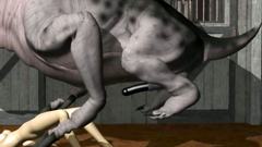 Beast with huge dick hardcore fucks skinny 3d girl