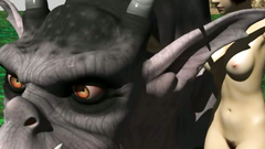 Big horny monster licks pussy of young skinny babe