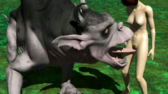 Big horny monster licks pussy of young skinny babe