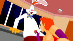 Redhead cartoon belle going crazy licking rabbit dick