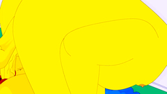 Selma and Patty Bouvier in threesome anal with Homer Simpson