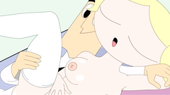 Kinky toon teen girls in white stockings fucks with one man