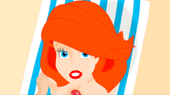 Redhead toon slut with big ass makes a perfect blowjob on the beach