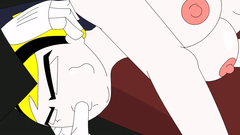 Deep anal peneration of a hot blonde cartoon character with big tits