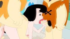 Threesome with kinky Flinstones family screwing each other