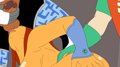 Starfire and Raven are sucking on a dick of kinky Robin from Teen Titans