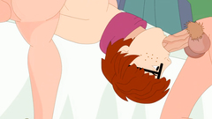 Scooby-Doo threesome porn with sexy redhead giving blowjobs