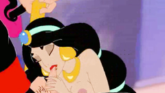 Jasmine takes Jafar cock in her mouth and then gets cock in ass