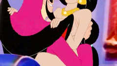 Jasmine takes Jafar cock in her mouth and then gets cock in ass