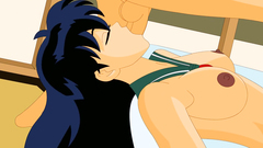 Brunette toon girl licks ass of her boyfriend and gets deepthroat