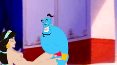Aladdin's friend Ginny fucks his sexy girl Jasmine in her cunt