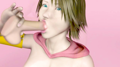 Titjob by a stunning 3d babe with perfect boobs