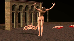 3d porn with yummy babe blowing dicks on little people