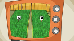 Sexy redhead meditates with a cute blonde guy on the dirty Ernie's show