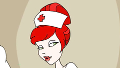 Sexy redhead meditates with a cute blonde guy on the dirty Ernie's show