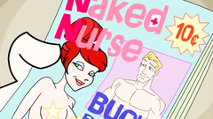 Cute cartoon girl with big melons in the dirty Ernie's show