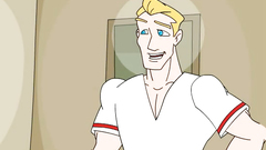 Cute cartoon girl with big melons in the dirty Ernie's show