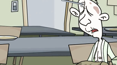 The dirty Ernie fucks a busty redhead with a pack on her head