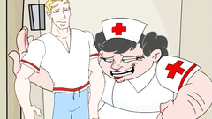 The dirty Ernie fucks a busty redhead with a pack on her head