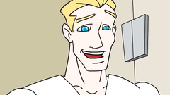 The dirty Ernie fucks a busty redhead with a pack on her head