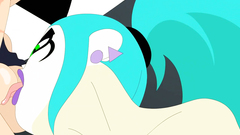 Emo cartoon sluts give head to a hung male