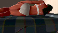 Larva of an alien slides into hottie's all holes