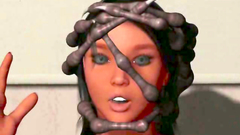 Larva of an alien slides into hottie's all holes