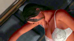 Larva of an alien slides into hottie's all holes