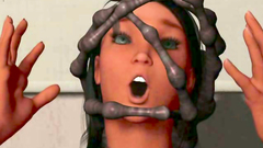 Larva of an alien slides into hottie's all holes